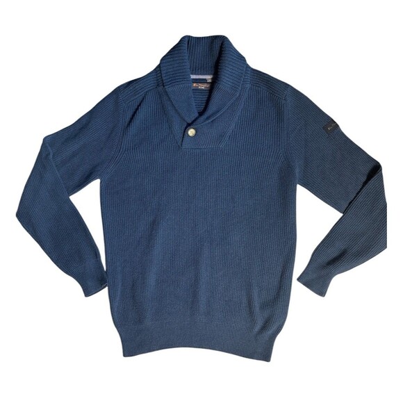 Ben Sherman Men’s Blue Pull Over Sweater Collared Single Button Size Large - Picture 1 of 5
